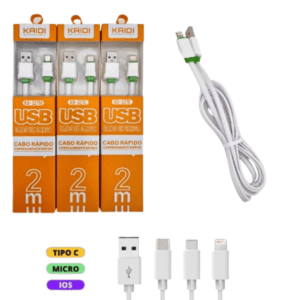 Cabo USB KAIDI  V8 Tipo C IOS / cabo para Motorola Samsung LG Rede Mi