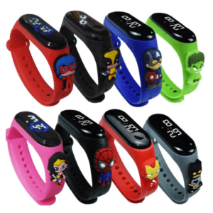 Relógio Digital Led Infantil Disney Super Hérois Personagens