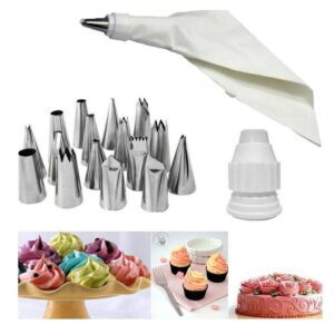 24 PÇS Conjunto de Saco de Confeiteira de Silicone com Bico para Decoração, Kit Confeiteiro, Saco De Confeita De Bolo