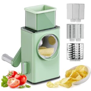 Ralador de Queijo Fatiador Legumes Cortador Vegetais Manual 3 em 1 Multiuso Cozinha Giratório Manivela