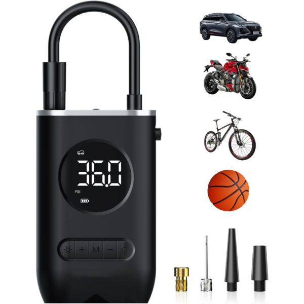 Compressor De Ar Elétrico Portátil Digital Bomba de Encher Pneu Carro Moto Bike Bicicleta Bola Piscina Inflável