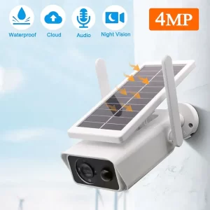 Câmera Solar Externa a Prova D'gua segurança ip Wifi full hd Bateria Embutida com Visão Noturna