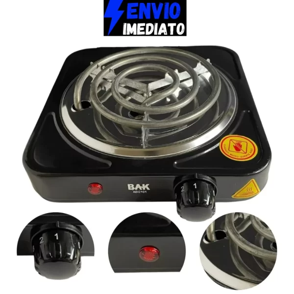Fogareiro Elétrico 1000 Watts Fogão Cooktop Qualquer Panela Preto 110V ou 220V