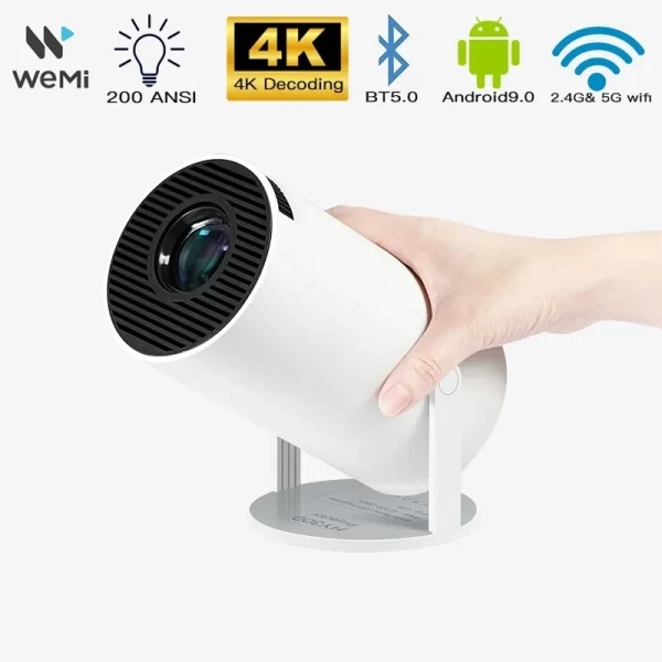 Projetor HY300 Original Portátil Smart Android 11 4K Ultra HD HDMI Wifi Bluetooth Alto Falante Embutido