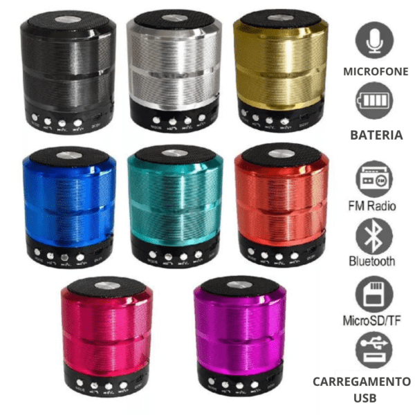 Caixinha de som Portátil Ws-887 Bluetooth