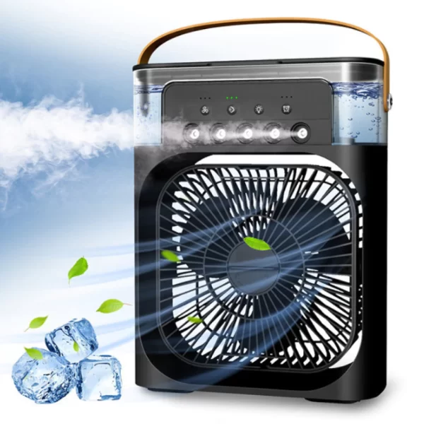 Mini Ar Condicionado Climatizador Umidificador Ventilador Portátil USB Led Quarto Sala Escritório Mesa Reservatório Alça - Image 3