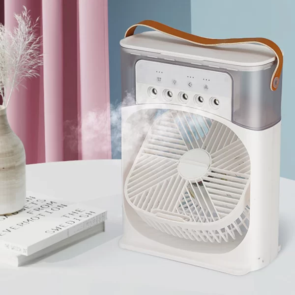 Mini Ar Condicionado Climatizador Umidificador Ventilador Portátil USB Led Quarto Sala Escritório Mesa Reservatório Alça - Image 2